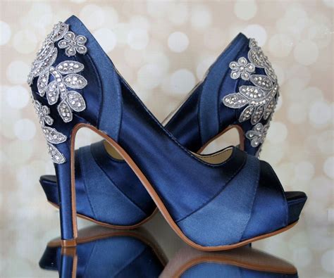 blue high heels wedding shoes.